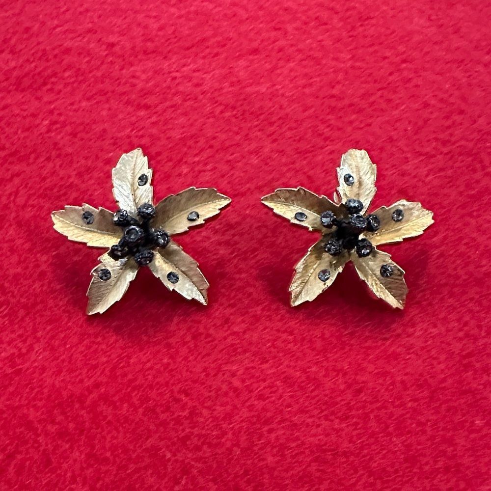JOAN RIVERS Stamped Vintage Desert Cactus Bloom Earrings - Picture 2 of 8